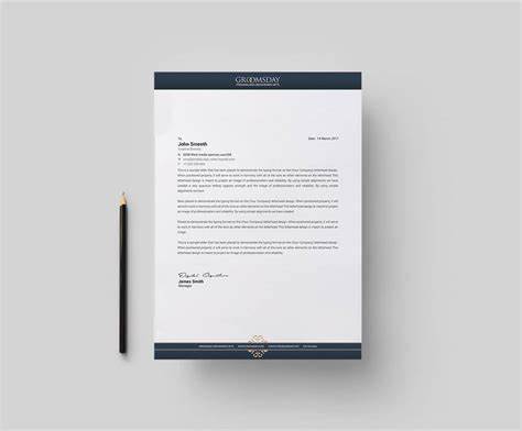 A black and white letterhead with a pencil.