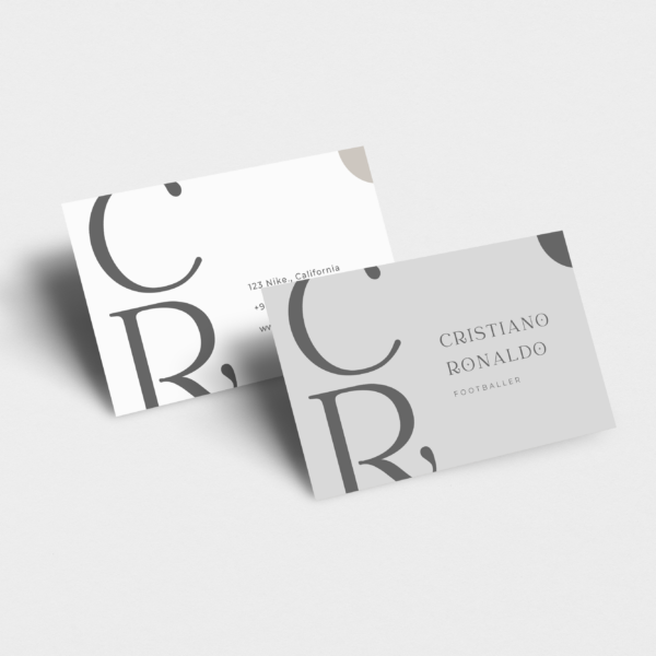 Grey business card with finishes