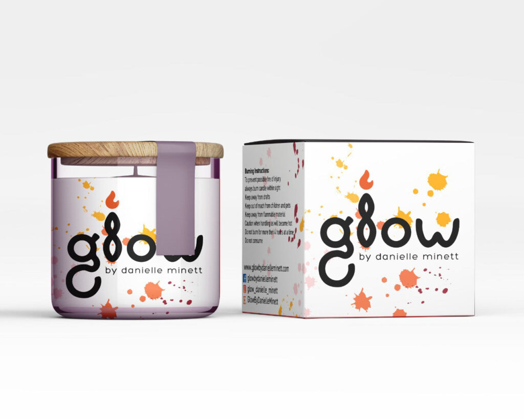 Custom packaging design for online store products.